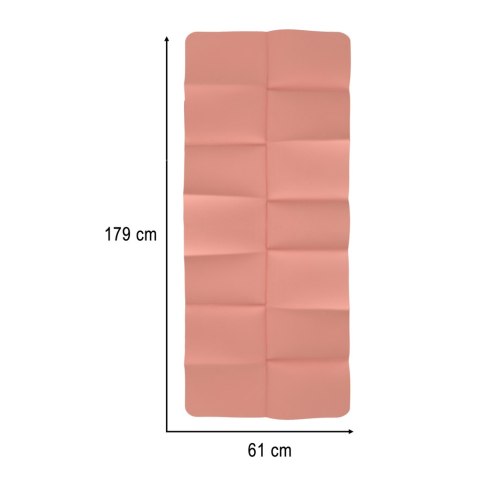 Mata fitness do ćwiczeń jogi składana 179x61x0,4 cm różowa Mata fitness do ćwiczeń jogi składana 179x61x0,4 cm różowa