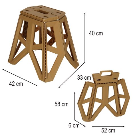 Taboret składany krzesełko turystyczne kempingowe przenośne 40 cm beżowy Taboret składany krzesełko turystyczne kempingowe przenośne 40 cm beżowy