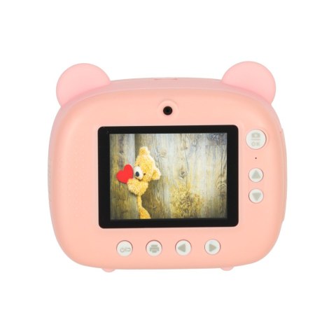 Aparat fotograficzny natychmiastowy drukarka termiczna + wkłady karta 32GB różowy miś Aparat fotograficzny natychmiastowy drukarka termiczna + wkłady karta 32GB różowy miś