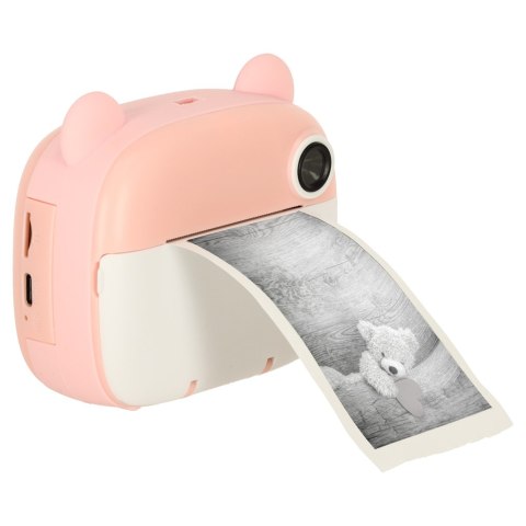 Aparat fotograficzny natychmiastowy drukarka termiczna + wkłady karta 32GB różowy miś Aparat fotograficzny natychmiastowy drukarka termiczna + wkłady karta 32GB różowy miś
