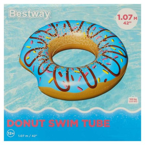 Kółko do pływania dmuchane BESTWAY 36118 donut niebieskie 107cm Kółko do pływania dmuchane BESTWAY 36118 donut niebieskie 107cm