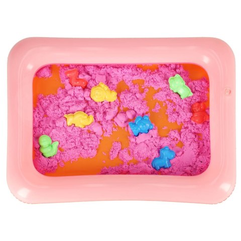 Piasek Kinetyczny w wiaderku 1kg foremki różowy Piasek Kinetyczny w wiaderku 1kg foremki różowy