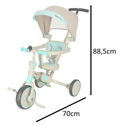 Rowerek trójkołowy TRIKE FIX V4 niebiesko-szary z daszkiem Rowerek trójkołowy TRIKE FIX V4 niebiesko-szary z daszkiem