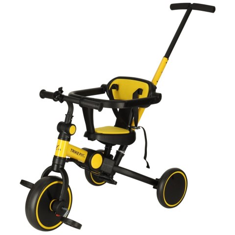 Rowerek trójkołowy TRIKE FIX V4 żółto-czarny z daszkiem Rowerek trójkołowy TRIKE FIX V4 żółto-czarny z daszkiem