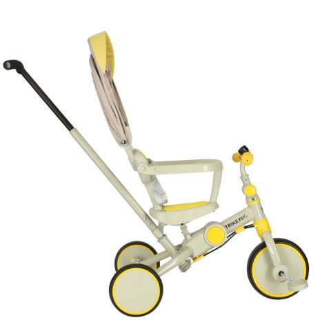 Rowerek trójkołowy TRIKE FIX V4 żółto-szary z daszkiem Rowerek trójkołowy TRIKE FIX V4 żółto-szary z daszkiem