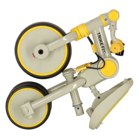 Rowerek trójkołowy TRIKE FIX V4 żółto-szary z daszkiem Rowerek trójkołowy TRIKE FIX V4 żółto-szary z daszkiem