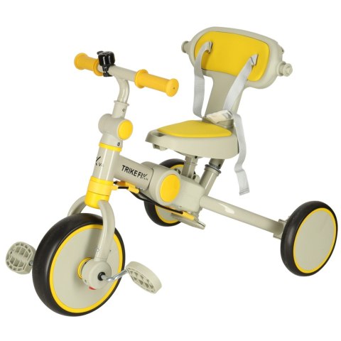 Rowerek trójkołowy TRIKE FIX V4 żółto-szary z daszkiem Rowerek trójkołowy TRIKE FIX V4 żółto-szary z daszkiem