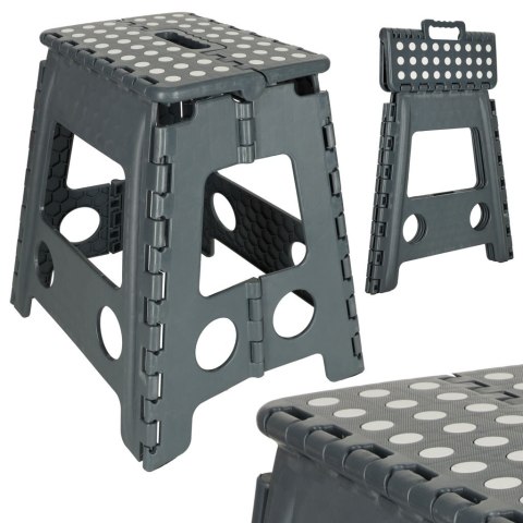 Stołek taboret składany antypoślizgowy 39cm ciemny szary Stołek taboret składany antypoślizgowy 39cm ciemny szary