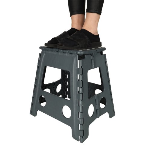 Stołek taboret składany antypoślizgowy 39cm ciemny szary Stołek taboret składany antypoślizgowy 39cm ciemny szary