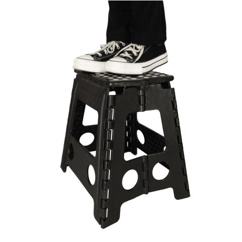 Stołek taboret składany antypoślizgowy 39cm czarny Stołek taboret składany antypoślizgowy 39cm czarny