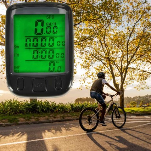 RALLEX Licznik rowerowy wodoodporny przewodowy prędkościomierz 25w1 LCD RALLEX Licznik rowerowy wodoodporny przewodowy prędkościomierz 25w1 LCD
