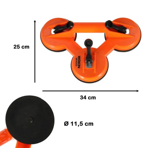 Przyssawka uchwyt próżniowy do przenoszenia szyb szkła glazury płytek 3x11,5cm 75kg WOKIN Przyssawka uchwyt próżniowy do przenoszenia szyb szkła glazury płytek 3x11,5cm 75kg WOKIN