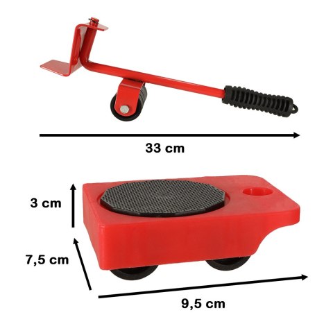 Rolki do transportu zestaw do przesuwania mebli 150kg 5w1 Rolki do transportu zestaw do przesuwania mebli 150kg 5w1