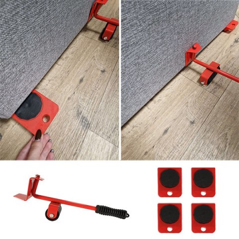 Rolki do transportu zestaw do przesuwania mebli 150kg 5w1 Rolki do transportu zestaw do przesuwania mebli 150kg 5w1