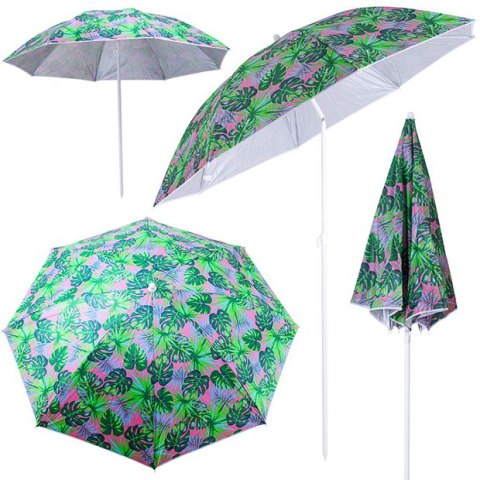 Parasol ogrodowy plażowy regulowany 150cm łamany liście Parasol ogrodowy plażowy regulowany 150cm łamany liście