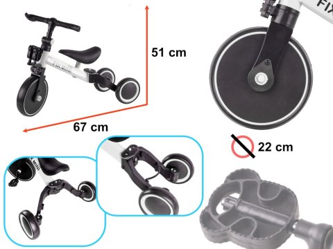 Rowerek Trike Fix Mini biegowy trójkołowy 3w1 z pedałami biały Rowerek Trike Fix Mini biegowy trójkołowy 3w1 z pedałami biały